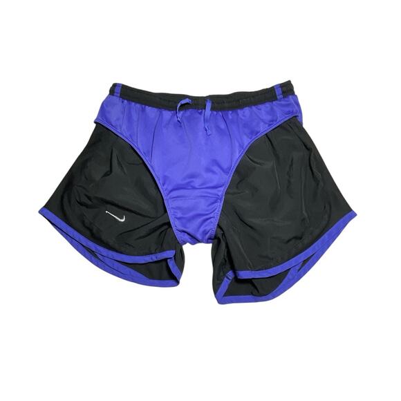 Nike Dri Fit Tempo Lined Running Shorts Black Purple Trim Womens Size Small - Picture 4 of 13
